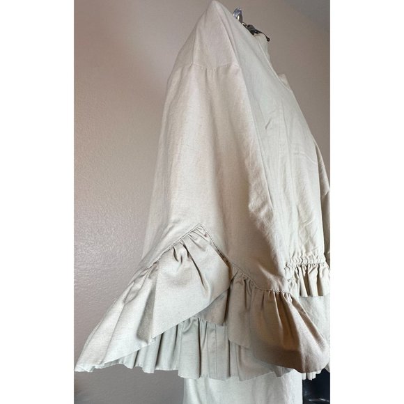 HALOGEN zip front khaki ruffle jacket - Picture 6 of 6